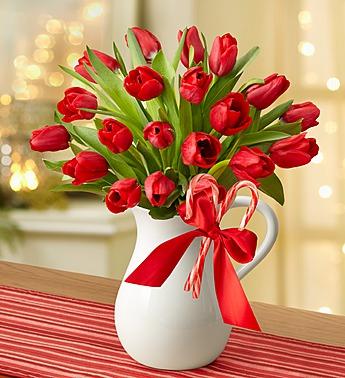 Peppermint Pitcher of Tulips™ Flower Bouquet