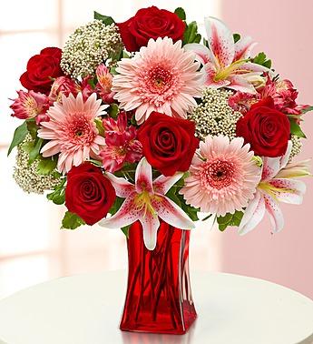 Elegant Wishes - Pink Stargazer Lilies & Gerbera Daisies Flower Bouquet