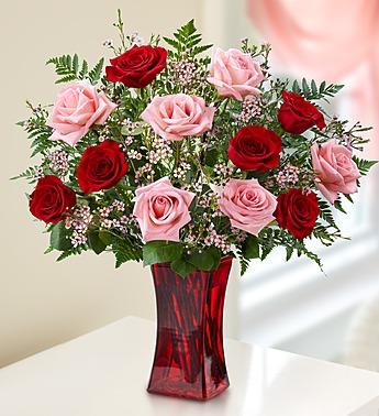 Shades of Pink and Red™ Premium Long Stem Roses Flower Bouquet