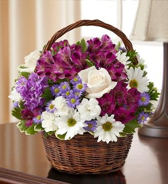 Peace, Prayers & Blessings - Lavender and White Flower Bouquet