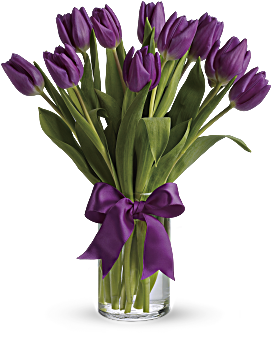 Passionate Purple Tulips Flower Bouquet