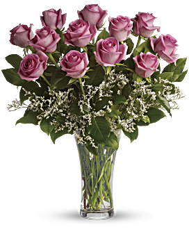 Make Me Blush - Dozen Long Stemmed Pink Roses Flower Bouquet