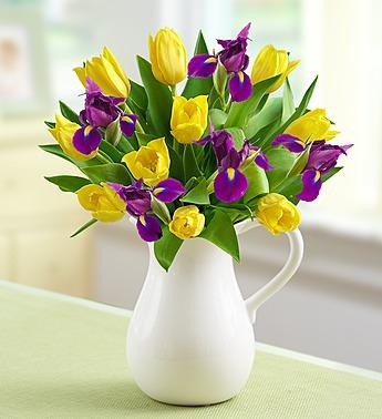 Pitcher Full of Spring Flower Bouquet
