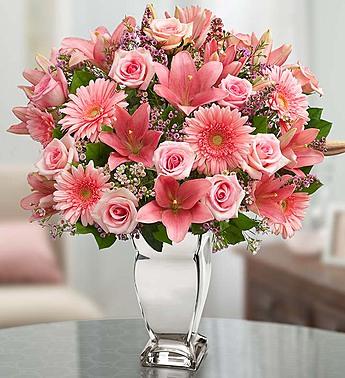 Dazzle Her Day - Assorted Pink Flower Bouquet