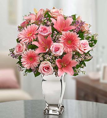 Dazzle Her Day - Assorted Pink Flower Bouquet