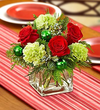 Colors of Christmas Centerpiece Flower Bouquet