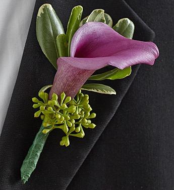 Purple Elegance Boutonniere Flower Bouquet