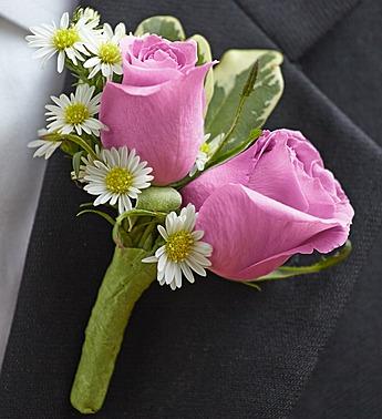 Purple Elegance Boutonniere Flower Bouquet