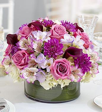 Purple Elegance Centerpiece Flower Bouquet