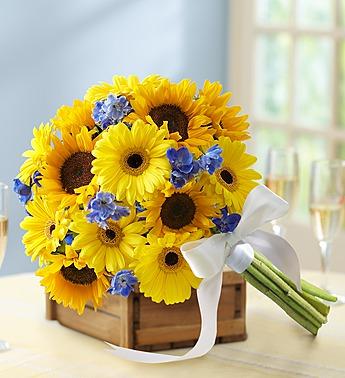 Country Wedding Deluxe Sunflower Mixed Bouquet