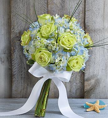 Beach Wedding Rose and Hydrangea Bouquet