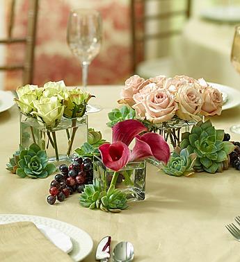 Vineyard Wedding Centerpiece Package Flower Bouquet
