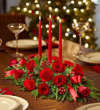 All Red Centerpiece Flower Bouquet