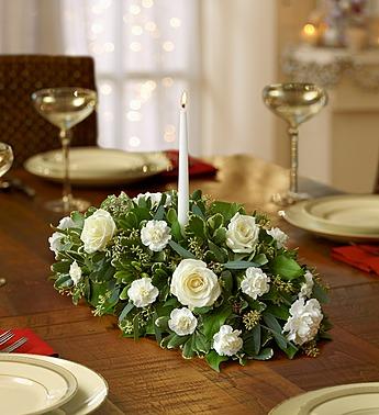 All White Centerpiece Flower Bouquet