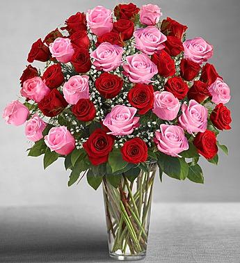 Ultimate Elegance™ Long Stem Pink & Red Roses Flower Bouquet