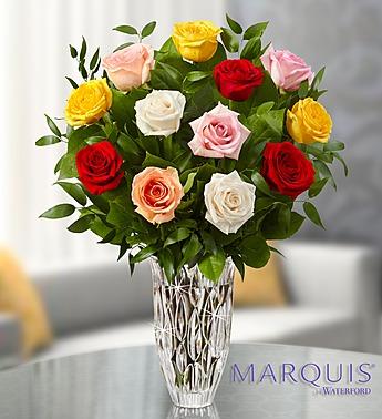 Marquis by Waterford® Premium Assorted Roses Flower Bouquet