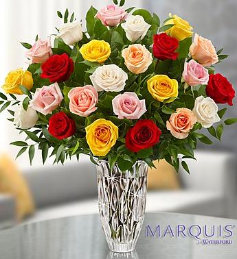 Marquis by Waterford® Premium Assorted Roses Flower Bouquet