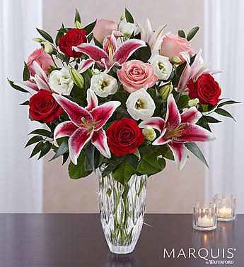 Marquis by Waterford® Red Rose and Lily Bouquet