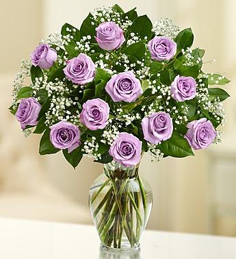 Rose Elegance™ Premium Long Stem Purple Roses Flower Bouquet