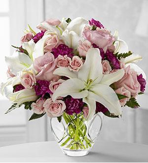 Perfect Day - Oriental Lilies w/ Pink Roses & Carnations Flower Bouquet