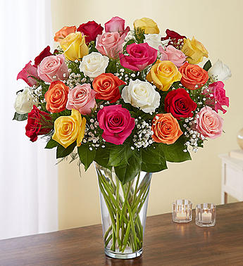 Ultimate Elegance™ Long Stem Assorted Roses Flower Bouquet