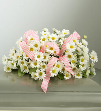 Infant Casket Spray with Daisies Flower Bouquet