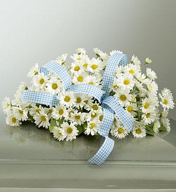 Infant Casket Spray with Daisies Flower Bouquet
