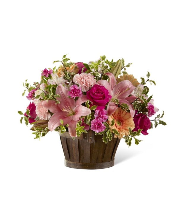 The FTD® Spring Garden® Basket- BASKET INCLUDED Flower Bouquet