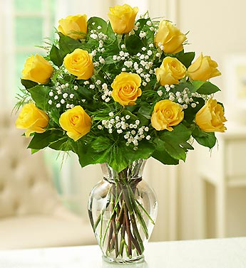 Rose Elegance - Premium Long Stemmed Yellow Roses Flower Bouquet