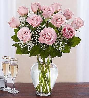Rose Elegance Premium Long Stem Pink Roses Flower Bouquet