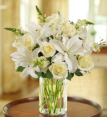 Classic All-White Arrangement Flower Bouquet