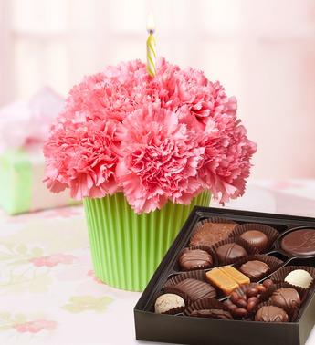 Cupcake in Bloom Pink Flower Bouquet