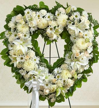 Always Remember Floral Heart Tribute - White