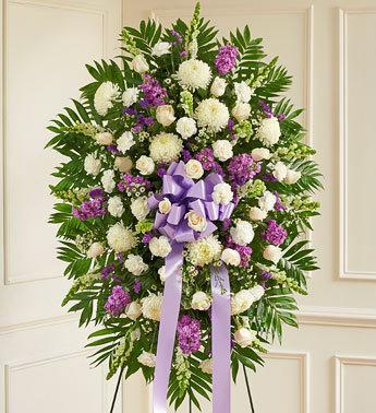 Deepest Sympathies Standing Spray - Lavender Flower Bouquet