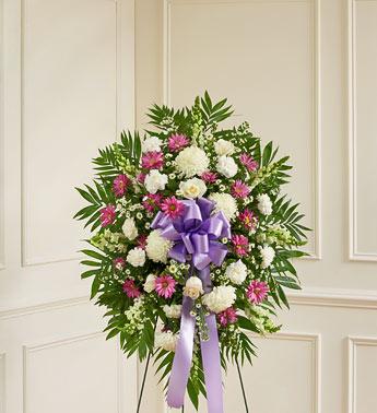 Deepest Sympathies Standing Spray - Lavender Flower Bouquet