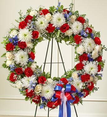 Serene Blessings - Patriotic Standing Wreath