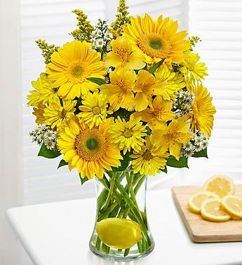 Make Lemonade in a Vase Flower Bouquet