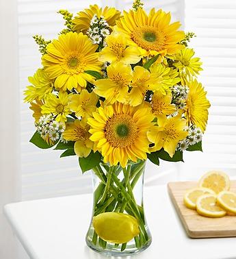 Make Lemonade in a Vase Flower Bouquet