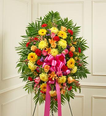 Deepest Sympathies Standing Spray - Bright