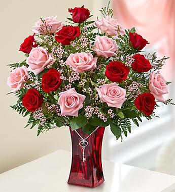 Shades of Pink and Red™ Premium Long Stem Roses Flower Bouquet