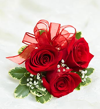 Red Rose Corsage Flower Bouquet