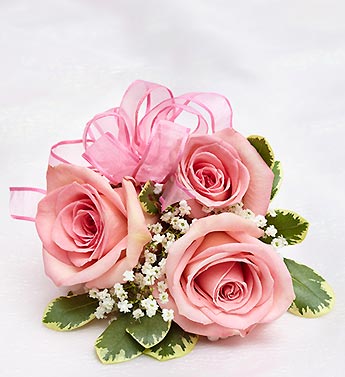 Pink Rose Corsage Flower Bouquet
