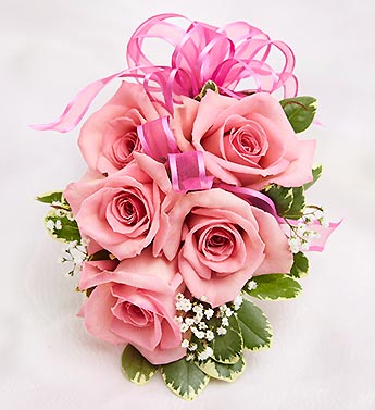 Pink Rose Corsage Flower Bouquet