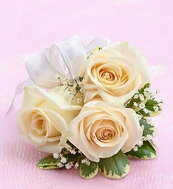 White Rose Corsage Flower Bouquet