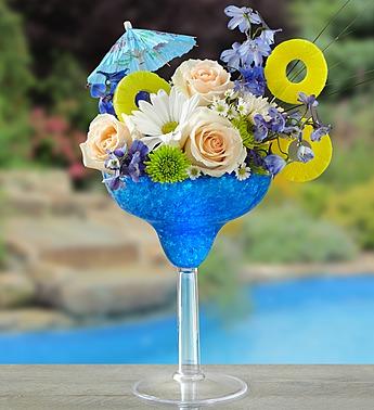 Blue Hawaiian Floral Margarita Flower Bouquet