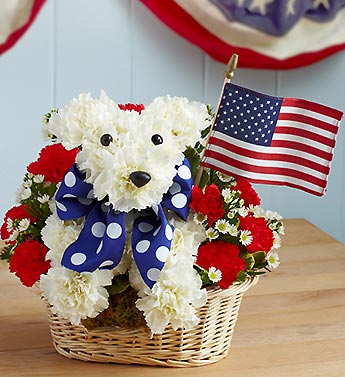 Yankee Doodle Doggie - Patriotic Dog Flower Basket