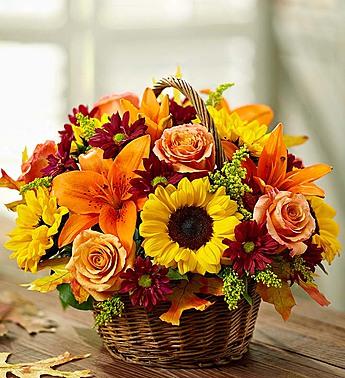 Fields of Europe for Fall Basket Flower Bouquet