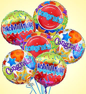Air-Rangement - Congratulations Mylar Balloons Flower Bouquet