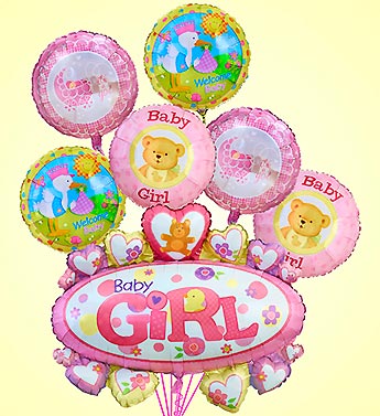 Baby Girl Marquee Mylar Bundle