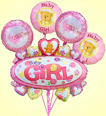 Baby Girl Marquee Mylar Bundle